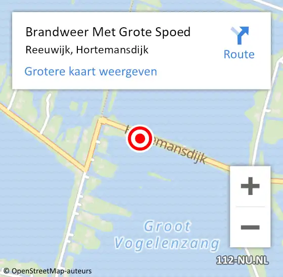 Locatie op kaart van de 112 melding: Brandweer Met Grote Spoed Naar Reeuwijk, Hortemansdijk op 21 juni 2024 21:53