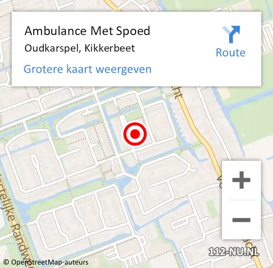 Locatie op kaart van de 112 melding: Ambulance Met Spoed Naar Oudkarspel, Kikkerbeet op 21 juni 2024 21:55
