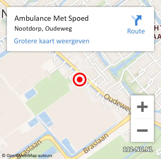 Locatie op kaart van de 112 melding: Ambulance Met Spoed Naar Nootdorp, Oudeweg op 21 juni 2024 22:01