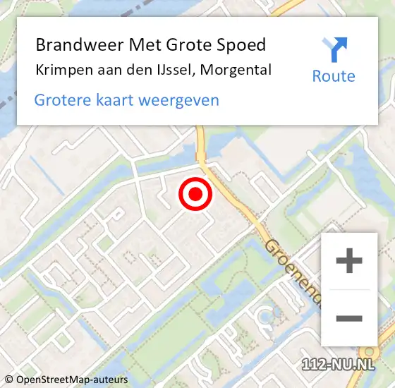 Locatie op kaart van de 112 melding: Brandweer Met Grote Spoed Naar Krimpen aan den IJssel, Morgental op 21 juni 2024 23:07