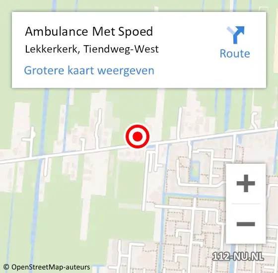 Locatie op kaart van de 112 melding: Ambulance Met Spoed Naar Lekkerkerk, Tiendweg-West op 21 juni 2024 23:13