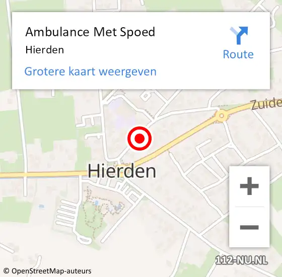 Locatie op kaart van de 112 melding: Ambulance Met Spoed Naar Hierden op 21 juni 2024 23:38