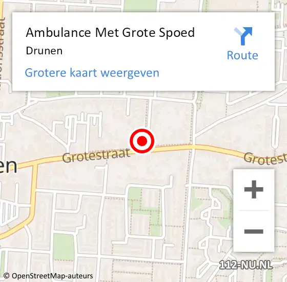 Locatie op kaart van de 112 melding: Ambulance Met Grote Spoed Naar Drunen op 21 juni 2024 23:58