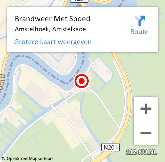 Locatie op kaart van de 112 melding: Brandweer Met Spoed Naar Amstelhoek, Amstelkade op 10 oktober 2014 10:38