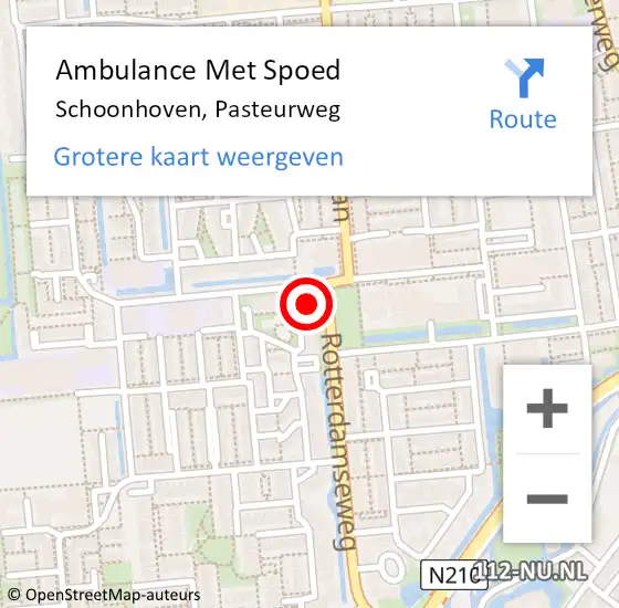 Locatie op kaart van de 112 melding: Ambulance Met Spoed Naar Schoonhoven, Pasteurweg op 22 juni 2024 00:06