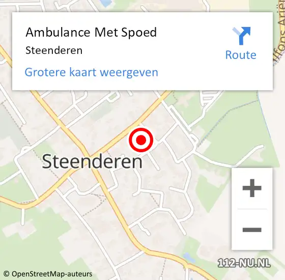 Locatie op kaart van de 112 melding: Ambulance Met Spoed Naar Steenderen op 22 juni 2024 00:25