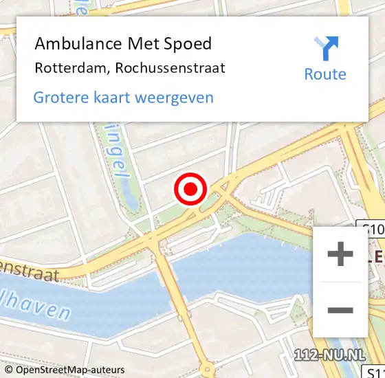 Locatie op kaart van de 112 melding: Ambulance Met Spoed Naar Rotterdam, Rochussenstraat op 22 juni 2024 00:29