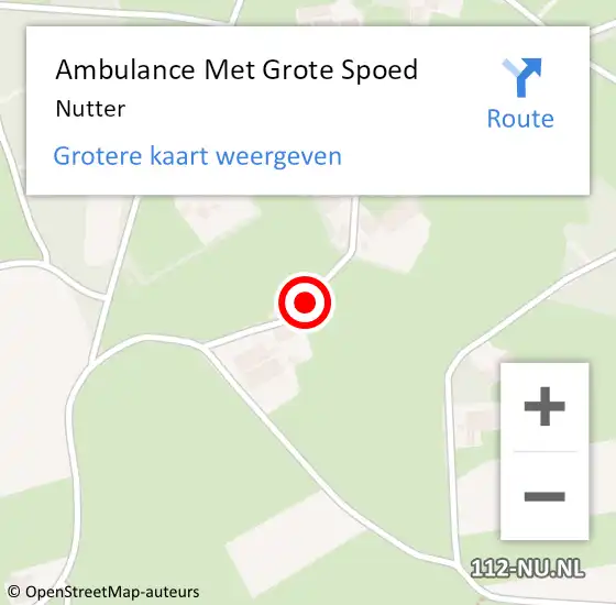 Locatie op kaart van de 112 melding: Ambulance Met Grote Spoed Naar Nutter op 22 juni 2024 01:00