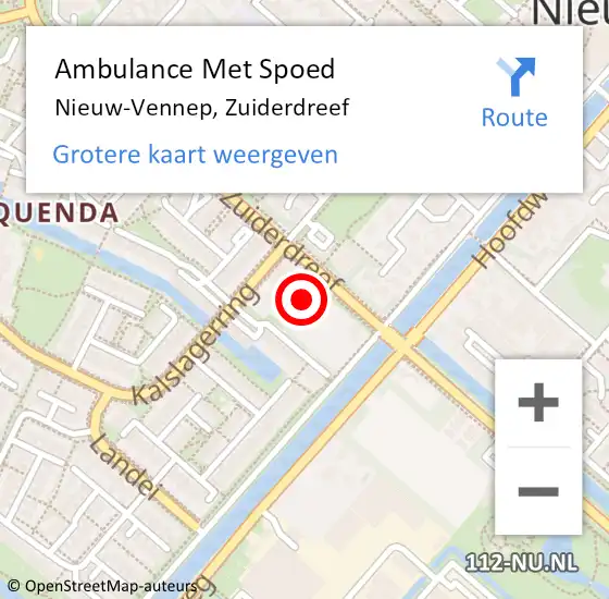 Locatie op kaart van de 112 melding: Ambulance Met Spoed Naar Nieuw-Vennep, Zuiderdreef op 22 juni 2024 01:01