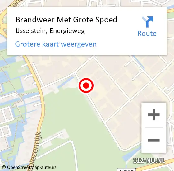 Locatie op kaart van de 112 melding: Brandweer Met Grote Spoed Naar IJsselstein, Energieweg op 22 juni 2024 01:06