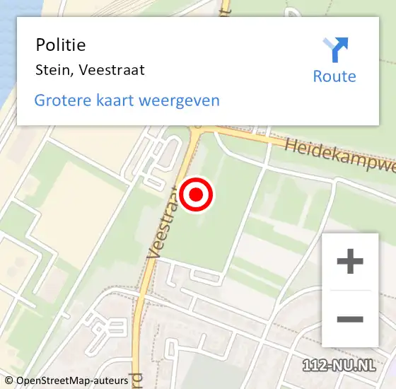 Locatie op kaart van de 112 melding: Politie Stein, Veestraat op 22 juni 2024 01:17