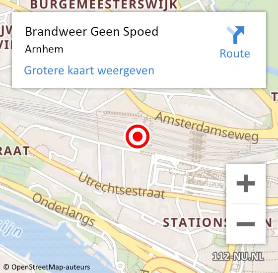 Locatie op kaart van de 112 melding: Brandweer Geen Spoed Naar Arnhem op 22 juni 2024 01:49