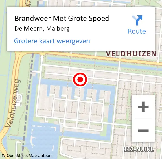 Locatie op kaart van de 112 melding: Brandweer Met Grote Spoed Naar De Meern, Malberg op 22 juni 2024 02:16