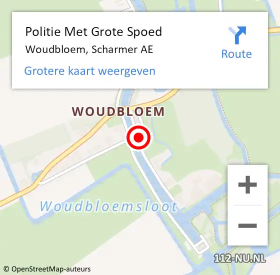 Locatie op kaart van de 112 melding: Politie Met Grote Spoed Naar Woudbloem, Scharmer AE op 22 juni 2024 02:20