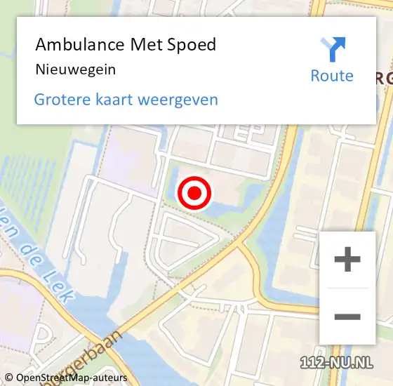 Locatie op kaart van de 112 melding: Ambulance Met Spoed Naar Nieuwegein op 22 juni 2024 04:21