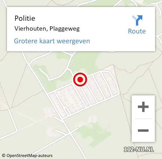 Locatie op kaart van de 112 melding: Politie Vierhouten, Plaggeweg op 22 juni 2024 04:24