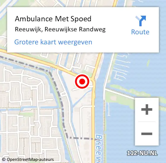 Locatie op kaart van de 112 melding: Ambulance Met Spoed Naar Reeuwijk, Reeuwijkse Randweg op 22 juni 2024 05:03