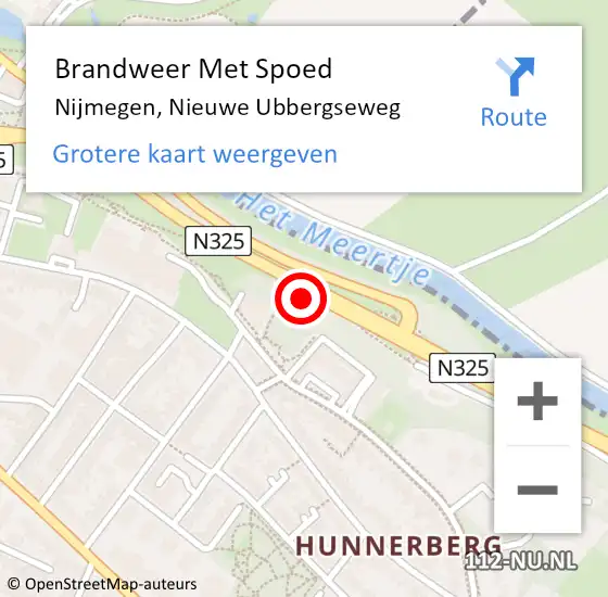 Locatie op kaart van de 112 melding: Brandweer Met Spoed Naar Nijmegen, Nieuwe Ubbergseweg op 22 juni 2024 05:17