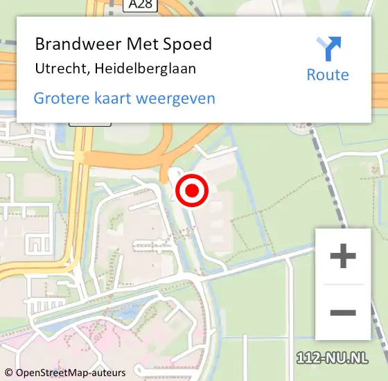 Locatie op kaart van de 112 melding: Brandweer Met Spoed Naar Utrecht, Heidelberglaan op 22 juni 2024 05:41