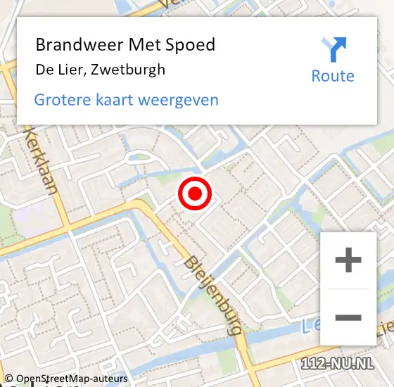 Locatie op kaart van de 112 melding: Brandweer Met Spoed Naar De Lier, Zwetburgh op 22 juni 2024 07:21