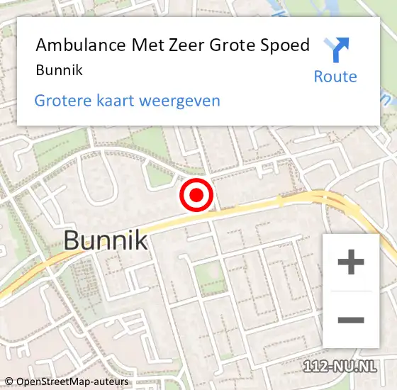 Locatie op kaart van de 112 melding: Ambulance Met Zeer Grote Spoed Naar Bunnik op 22 juni 2024 08:14