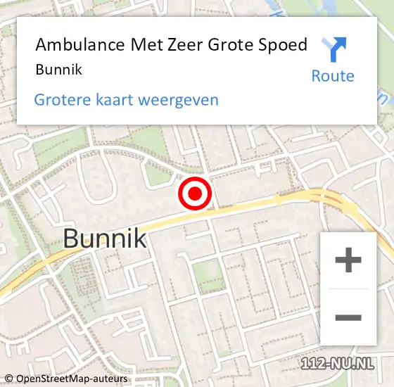 Locatie op kaart van de 112 melding: Ambulance Met Zeer Grote Spoed Naar Bunnik op 22 juni 2024 08:15
