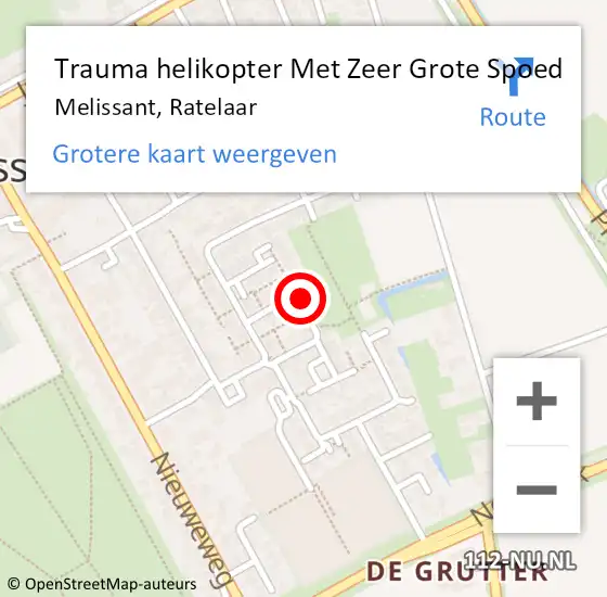 Locatie op kaart van de 112 melding: Trauma helikopter Met Zeer Grote Spoed Naar Melissant, Ratelaar op 22 juni 2024 08:26