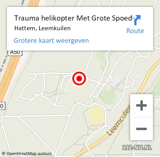 Locatie op kaart van de 112 melding: Trauma helikopter Met Grote Spoed Naar Hattem, Leemkuilen op 22 juni 2024 08:50