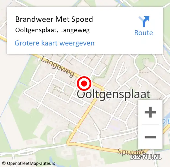 Locatie op kaart van de 112 melding: Brandweer Met Spoed Naar Ooltgensplaat, Langeweg op 22 juni 2024 09:23