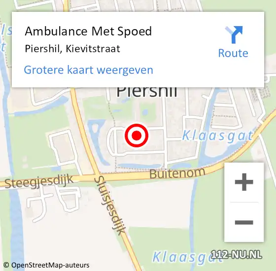 Locatie op kaart van de 112 melding: Ambulance Met Spoed Naar Piershil, Kievitstraat op 22 juni 2024 09:37