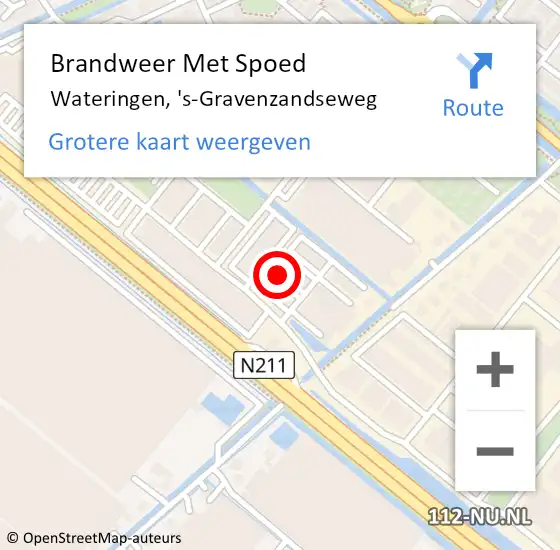 Locatie op kaart van de 112 melding: Brandweer Met Spoed Naar Wateringen, 's-Gravenzandseweg op 22 juni 2024 09:44