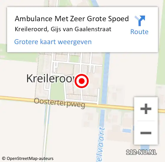 Locatie op kaart van de 112 melding: Ambulance Met Zeer Grote Spoed Naar Kreileroord, Gijs van Gaalenstraat op 22 juni 2024 10:04