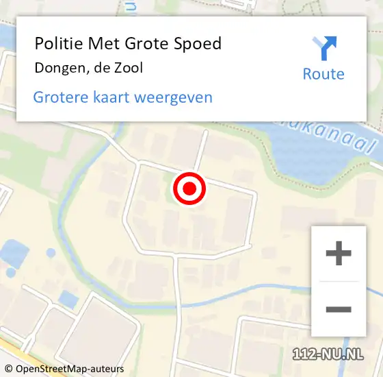 Locatie op kaart van de 112 melding: Politie Met Grote Spoed Naar Dongen, de Zool op 22 juni 2024 11:01