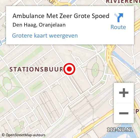 Locatie op kaart van de 112 melding: Ambulance Met Zeer Grote Spoed Naar Den Haag, Oranjelaan op 22 juni 2024 11:30