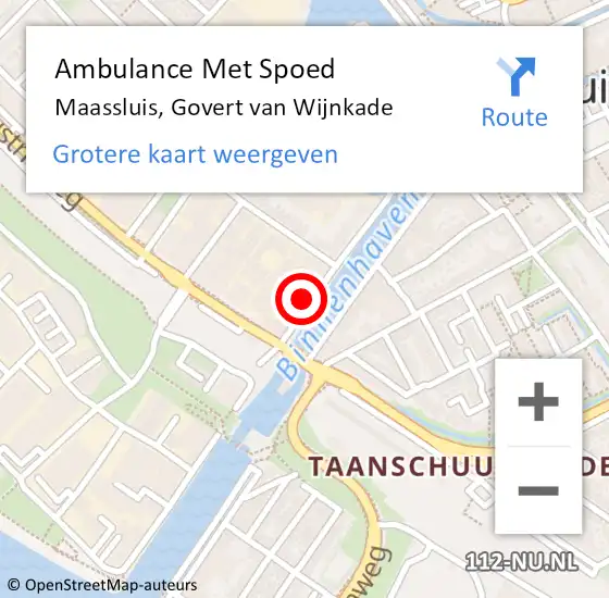 Locatie op kaart van de 112 melding: Ambulance Met Spoed Naar Maassluis, Govert van Wijnkade op 22 juni 2024 11:36