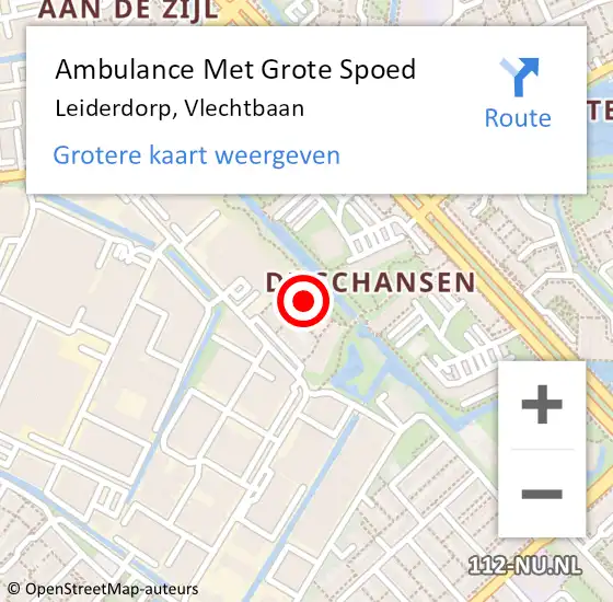 Locatie op kaart van de 112 melding: Ambulance Met Grote Spoed Naar Leiderdorp, Vlechtbaan op 22 juni 2024 11:46