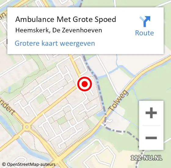 Locatie op kaart van de 112 melding: Ambulance Met Grote Spoed Naar Heemskerk, De Zevenhoeven op 22 juni 2024 11:59