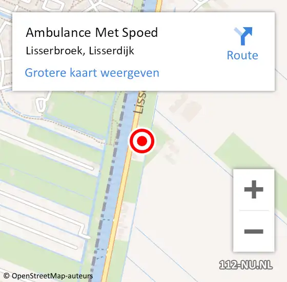 Locatie op kaart van de 112 melding: Ambulance Met Spoed Naar Lisserbroek, Lisserdijk op 22 juni 2024 12:02