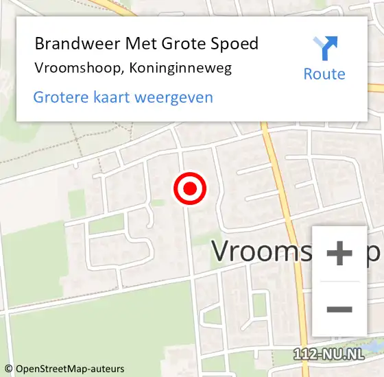 Locatie op kaart van de 112 melding: Brandweer Met Grote Spoed Naar Vroomshoop, Koninginneweg op 22 juni 2024 12:04