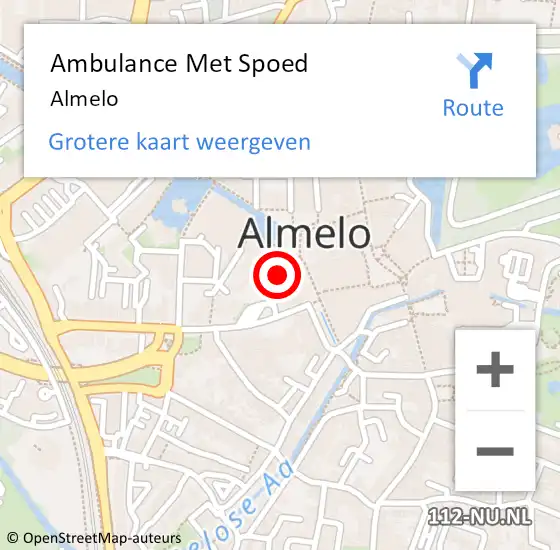 Locatie op kaart van de 112 melding: Ambulance Met Spoed Naar Almelo op 22 juni 2024 12:15