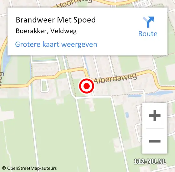 Locatie op kaart van de 112 melding: Brandweer Met Spoed Naar Boerakker, Veldweg op 22 juni 2024 12:25