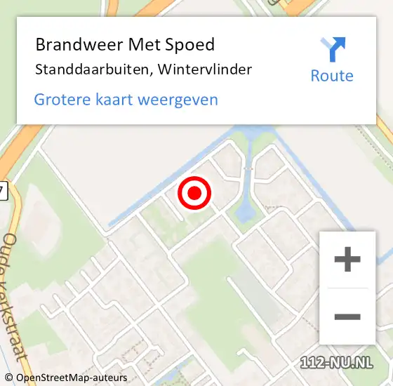 Locatie op kaart van de 112 melding: Brandweer Met Spoed Naar Standdaarbuiten, Wintervlinder op 22 juni 2024 12:25