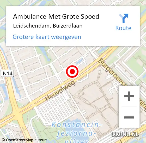 Locatie op kaart van de 112 melding: Ambulance Met Grote Spoed Naar Leidschendam, Buizerdlaan op 22 juni 2024 12:28