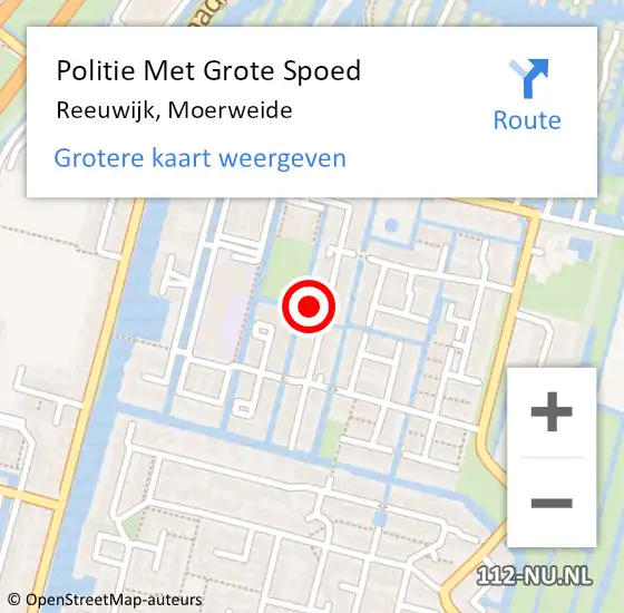 Locatie op kaart van de 112 melding: Politie Met Grote Spoed Naar Reeuwijk, Moerweide op 22 juni 2024 12:34