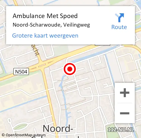 Locatie op kaart van de 112 melding: Ambulance Met Spoed Naar Noord-Scharwoude, Veilingweg op 22 juni 2024 12:41