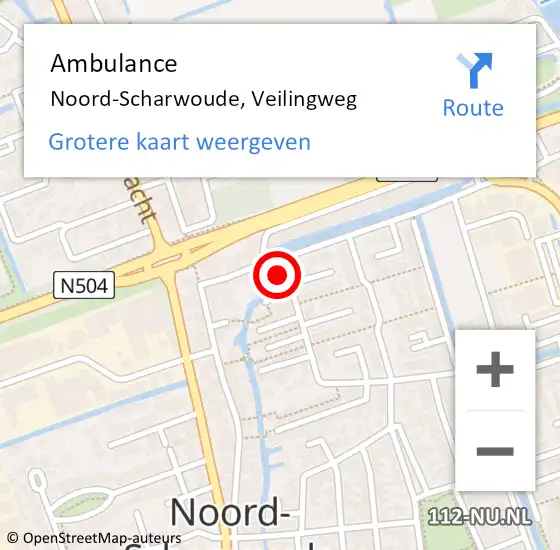 Locatie op kaart van de 112 melding: Ambulance Noord-Scharwoude, Veilingweg op 22 juni 2024 12:42