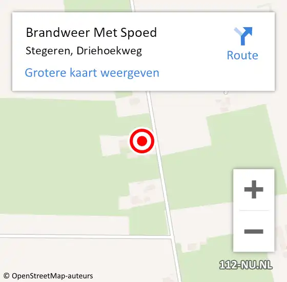 Locatie op kaart van de 112 melding: Brandweer Met Spoed Naar Stegeren, Driehoekweg op 22 juni 2024 12:53