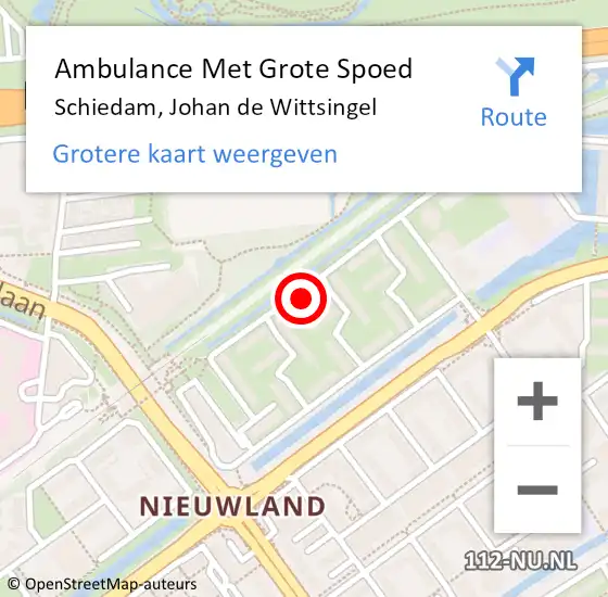 Locatie op kaart van de 112 melding: Ambulance Met Grote Spoed Naar Schiedam, Johan de Wittsingel op 22 juni 2024 13:00