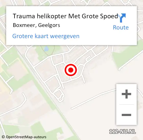 Locatie op kaart van de 112 melding: Trauma helikopter Met Grote Spoed Naar Boxmeer, Geelgors op 22 juni 2024 13:14