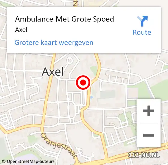 Locatie op kaart van de 112 melding: Ambulance Met Grote Spoed Naar Axel op 22 juni 2024 13:22